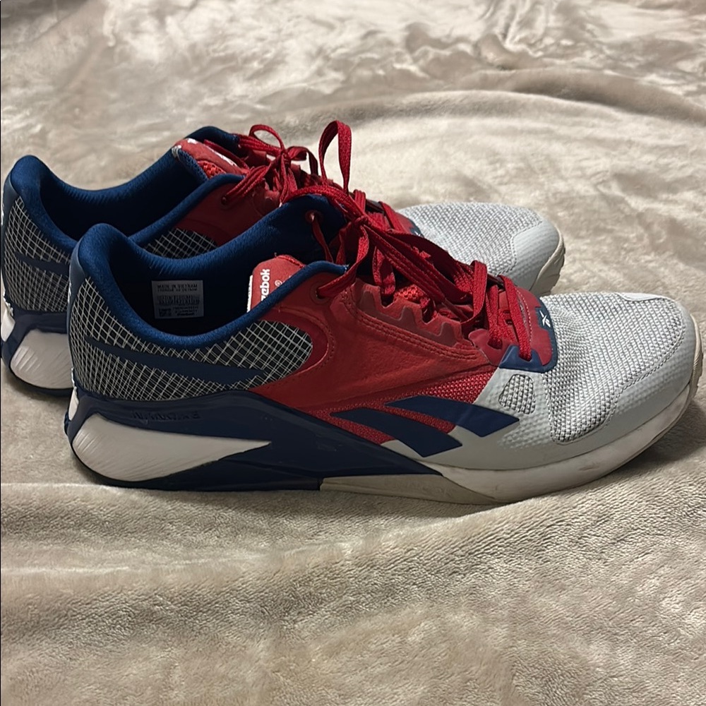 Men’s size 13 Reebok Red and Navy Athletic Sneakers